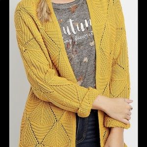 Maurices Golden Yellow Loose-Knit Cardigan